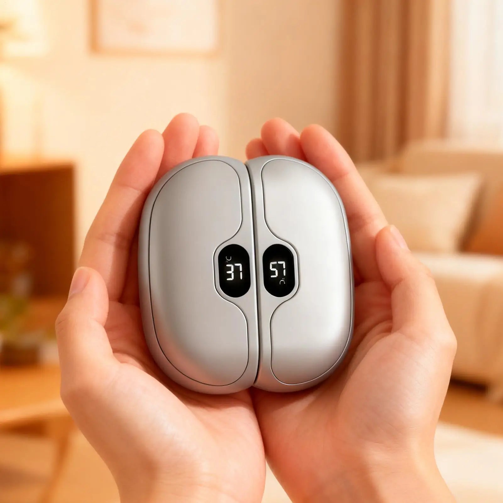 Magnetic Hand Warmer 2 in 1 Digital Display Long-Lasting Warmth Fast Heating Electric Hand Warmer for Winter Rechargeable