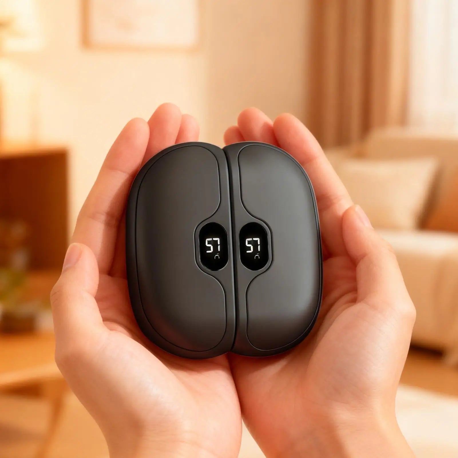 Magnetic Hand Warmer 2 in 1 Digital Display Long-Lasting Warmth Fast Heating Electric Hand Warmer for Winter Rechargeable