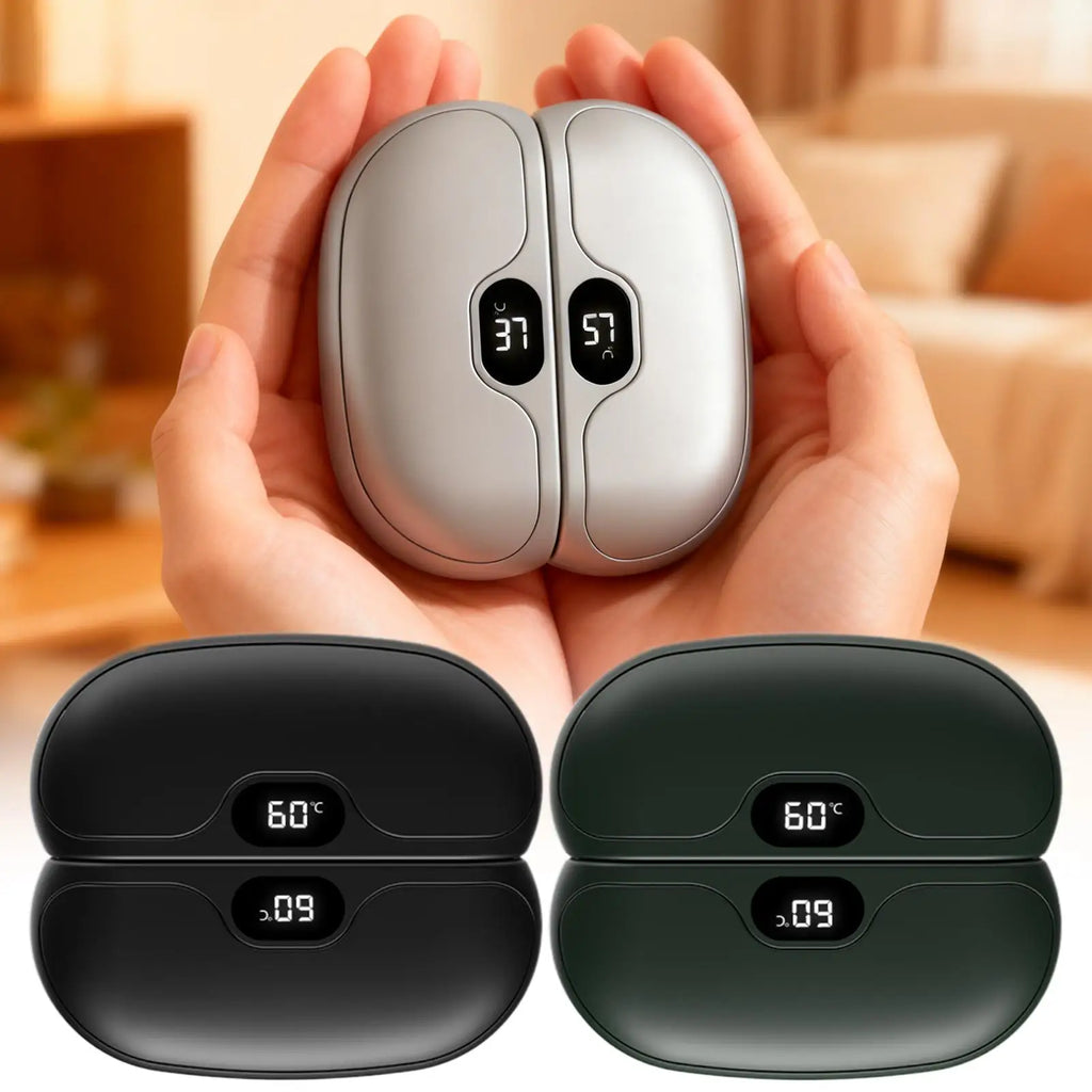 Magnetic Hand Warmer 2 in 1 Digital Display Long-Lasting Warmth Fast Heating Electric Hand Warmer for Winter Rechargeable